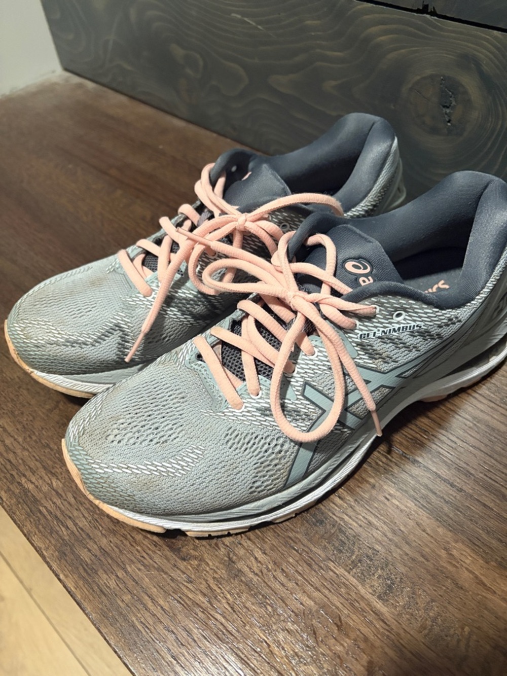 ASICS Women's Running Shoes - Light Gray with Pink Laces